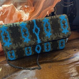 Ikat Beaded Clutch BRAND NEW